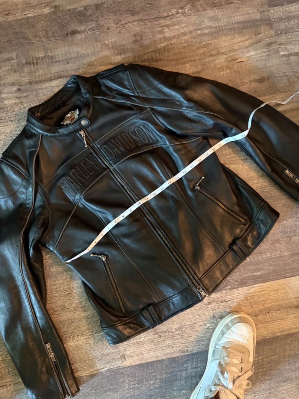 Vintage Harley Davidson Jacket Black Women's Meidum Leather 2008 Full Zip Biker - Picture 12 of 12